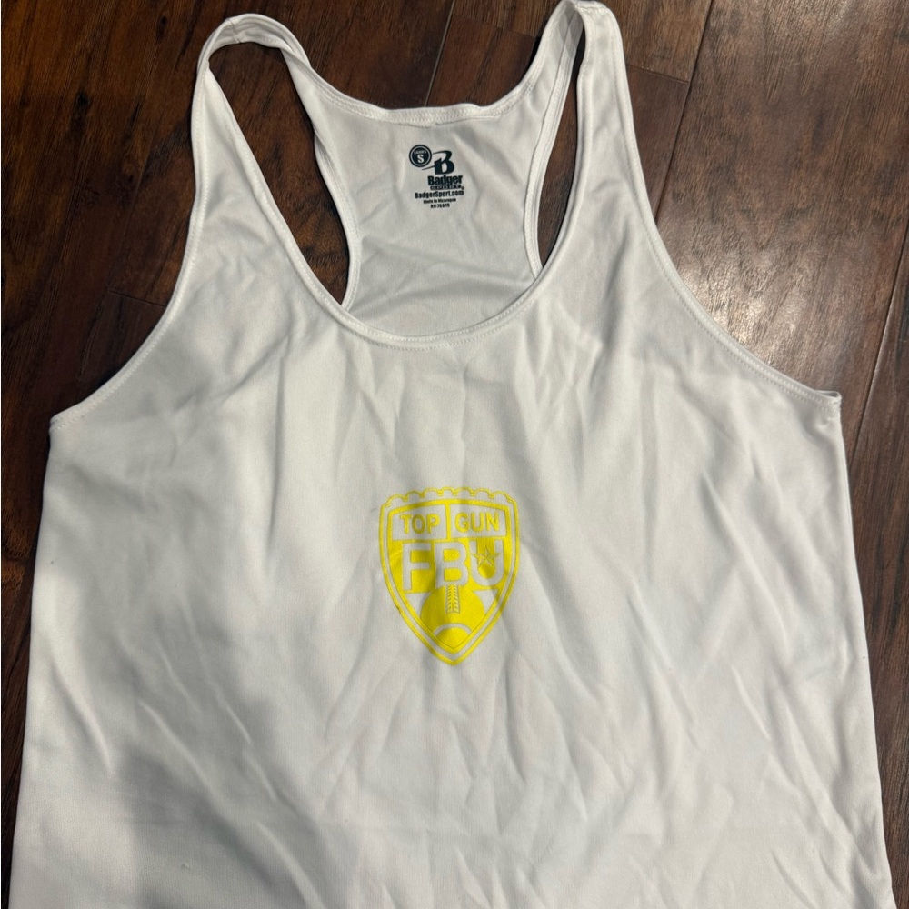 Top gun football White Tank Top with Yellow Graphic